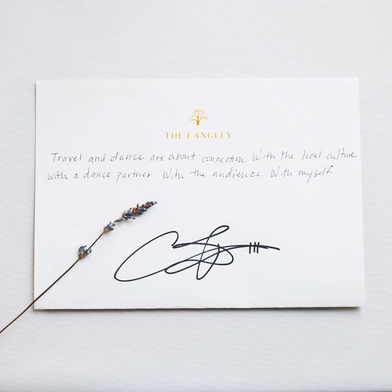 Hand written note and signature of Calvin Royal