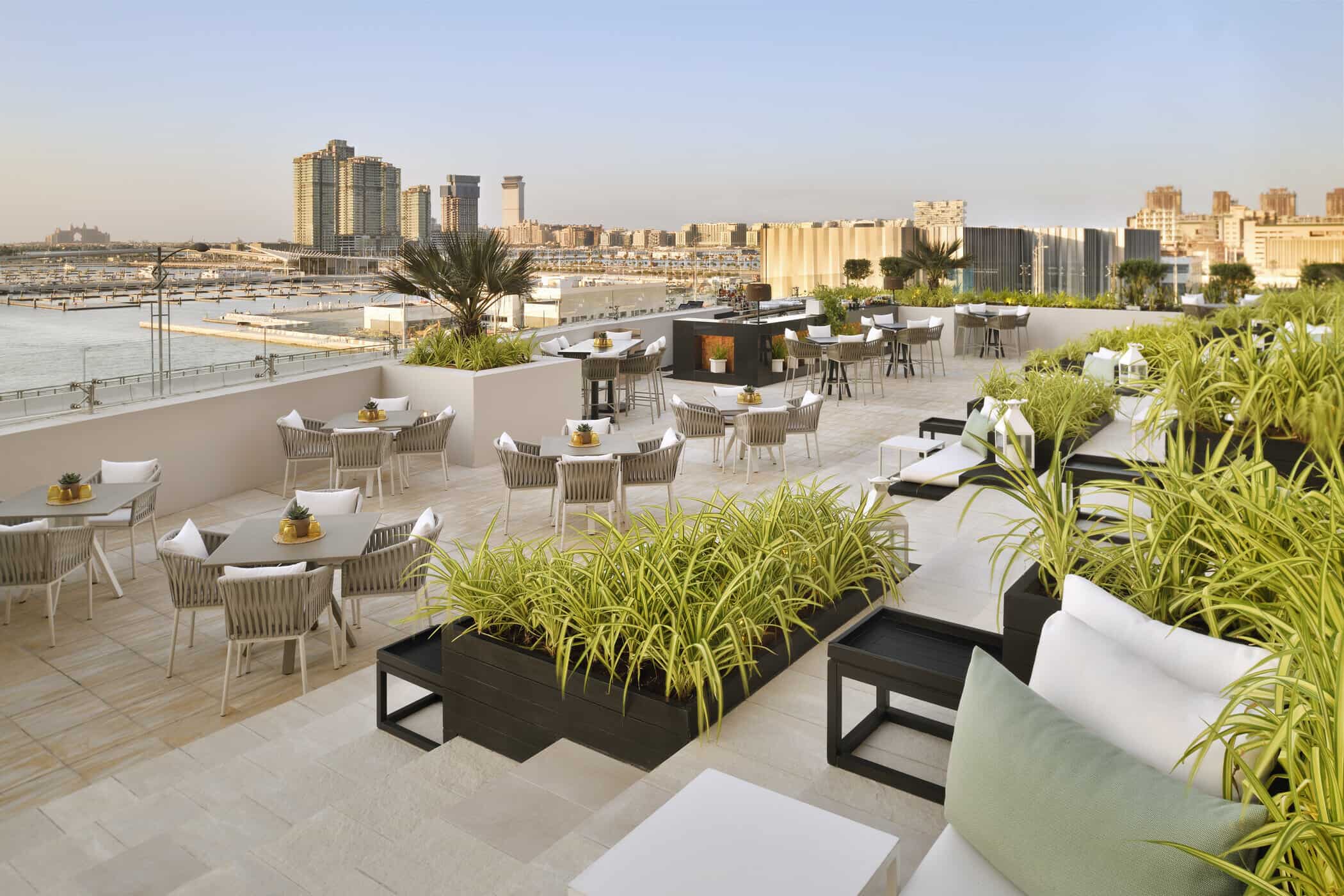 Rooftop dining patio